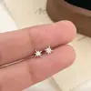 Aretes de Plata de Ley 999 con Diseño de Estrella de Ocho Puntas Lanlan's Home Diseño de Nicho Sensación de Alta Gama Piezas de Cobre Exquisitas Agujas de Plata