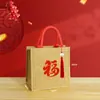 Bolsas da Sorte de Ano Novo de Alta Qualidade em Estoque, Impermeáveis, Espessadas, Tridimensionais, Sacolas Tote Publicitárias Promocionais, Bolsas de Mão de Lona Vermelha