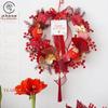2025 Balde da Sorte Fruta de Azevinho Flor Única Arranjo de Flores Simulação Galhos Dourados Balde de Flores de Ano Novo Material para Arranjo de Flores Casa