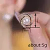 Pendientes de Venta Caliente para Mujer, Versión Coreana de Tiktok Live, Camelia Estilo Chanel con Perlas Artificiales, Joyería Envuelta en Hilo