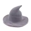 Sombrero de Bruja Puntiagudo de Halloween, Plegable, Estilo Hip-Hop, Suministro Transfronterizo Europeo y Americano, Sombrero de Mago de Gasa de Algodón Hip-Hop, Venta al por mayor del fabricante