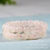 Qihan jade lótus raiz de amido pulseira casal de contas redondas semente de gelo transparente rosa velho contas pulseira de jade fornecimento ao vivo