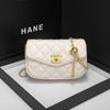 Bolso Cruzado de Cuero Genuino Estilo Chanel 2024, Bolso de Bola Dorada Inspirado en Chanel, Bolso Acolchado de Diseño, Stock Listo en Fábrica, Versátil y Lujo Ligero