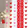 Fio de Borboleta Personagem Vermelho Decoração de Casamento Decoração de Quarto de Casamento Personagem Vermelho Longo Conectado Tecido Não Tecido Suprimentos de Casamento Quarto Sala de Estar
