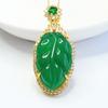 Colgante con incrustaciones de calcedonia de hielo alto, ágata verde, Buda Guanyin, hoja de jade, cloisonné, suministro de estudio en vivo, entrega de una sola pieza
