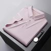 Sudeste Asiático Transfronteiriço Toque Fresco Sem Costura Colado Manga Curta Camisa Polo Masculina Business Cor Sólida Tricô Camiseta Masculina Top