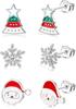Brincos de pino de prata esterlina S925 para mulheres, série de Natal, alce, floco de neve, chifres pequenos, vermelho fresco, doce, brincos elegantes