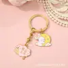 Regalo para el Festival de Mediados de Otoño, llavero de aleación con esmalte, colgante de luna con conejo de jade Chang'e estilo antiguo, accesorio para mochila y llaves de coche