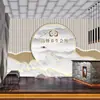 Fondo de Pared para Recepción de Clubhouse de Centro de Bienestar Estéreo 3D Papel Tapiz Estilo Chino Nuevo Papel Tapiz Salón de Belleza Tienda de Limpieza de Oídos Masaje de Pies Revestimiento de Pared