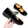 Zapatos de Tela para Personas Mayores, Zapatos de Mamá, Planos Antideslizantes Cómodos Casuales para Bailar, Zapatos de Trabajo Planos Negros para Mujer de Generación Mayor