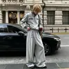 Pantalones de chándal anchos multibotones estilo retro de cancha para hombre, primavera y otoño, corte relajado, cintura elástica, holgados y fluidos, pantalones largos casuales para parejas