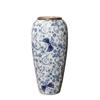 Cerâmica Jingdezhen Vasos de Flores Estilo Chinês Modelo de Caimento Suave Sala de Exposição Hotel Pousada Decorações Vaso Azul e Branco Borboleta Retrô
