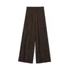 Fabricante de ropa de mujer transfronterizo al por mayor 2026 nueva moda versátil cintura alta cintura elástica pierna ancha pantalones casuales
