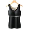Chaleco térmico de terciopelo alemán para otoño e invierno, forro polar, engrosado, autocalentable, sin costuras, ajuste ceñido, ropa interior térmica base, color piel negro