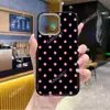 Lista de Amazon de Fundas para Teléfono con Bloques de Color de Lunares y Marco Negro Adecuadas para Apple 17Pm Agujero Grande Fundas Magnéticas de Acrílico para Teléfono