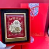 Adorno de Oro Hecho de Oro Puro 999, Gato que Atrae la Fortuna, Dios de la Riqueza, Regalo Creativo para Oficina de Empresa, Estudio