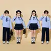 Uniforme de día deportivo para escuela primaria, camisa, estilo colegial, uniforme de clase, atuendo de logro académico, uniforme de coro, atuendo para actuación de porristas infantiles