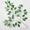 Cola de Folha de Figueira Artificial Galho de Figueira Folhas Falsas Figueira Árvore Artificial Decoração de Planta para Engenharia de Jardim