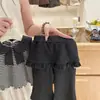 ¡Limón Salado SevenLittle Ouni! Conjunto de otoño para niña: Camiseta de manga larga con cuello de muñeca, bajo con volantes y pantalones de campana
