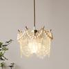 Francês Pearl Light Luxo Pequeno Candelabro Corredor Corredor Varanda Pós-moderna Romântico Quente Candeeiro de Teto de Vidro