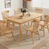 Mesa de Comedor de Madera Maciza Pequeña para Hogar Lujo Ligero Simple Moderno Combinación de Escritorio y Silla de Tronco Mesa de Comedor Mesa Rectangular