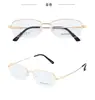 Armazón de gafas de moda semi-al aire con aleación de titanio con memoria, apto para gafas de prescripción y de lectura, ultraligero y cómodo, unisex