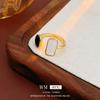 Anillo Abierto de Ojo de Tigre Artificial Plisado Retro Francés de Alta Gama Anillo de Dedo Simple Otoño e Invierno Recién Llegado Joyería para Mujer