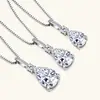 Collar de Moissanita Lágrimas de Sirena Estilo Único Moderno Cadena para Clavícula de Plata de Ley S925 Colgante de Gota de Agua Al por Mayor