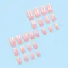 Manicura Francesa Rosa Nude de Venta Caliente Transfronteriza, Suave Elegante, Uñas Portátiles Planas Largas, Juego de 24 Parches de Uñas Postizas