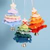 Sino de árvore de natal transfronteiriço lã crochê diy tricô presente pendurado no carro decorações feitas à mão