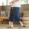 Pantalones Capri de Lino para Hombre Estilo Chino Sueltos Delgados de Pierna Ancha Capri Juveniles de Verano Talla Grande Algodón y Lino Shorts Casuales