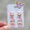 Brincos de clipe de orelha de joias infantis sem furos de orelha Advanced Sense Cartoon Princess Sanrio Mermaid Students Brincos indolores