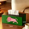 Portarrollos de Papel Higiénico de Escritorio de Dibujos Animados Dopamina para Sala de Estar en Casa, Caja de Pañuelos de Cuero de Alta Gama con Almacenamiento Multifuncional para Control Remoto