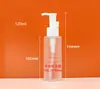 Frasco de loção de 120ml transparente para pontos, frasco de óleo de essência para cuidados capilares, plástico PET, frasco de óleo de limpeza de 100ml, frasco de limpador facial