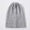 Estilo Nuevo Otoño e Invierno Sombreros de Punto Cálidos y a Prueba de Frío para Niños, Hombres y Mujeres Sombreros de Lana Sombreros de Punto de Lana y Cachemir de Color Puro