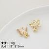 Colgante de mariposa y luna con circonita incrustada en oro blanco K, hecho a mano, para clavícula, accesorios para colgantes