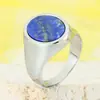 Anillo de Acero de Titanio con Gema Ovalada Simple Estilo de Moda Personalizado Estilo Europeo y Americano Venta al por Mayor