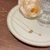 Joyería Transfronteriza Europea y Americana Moda y Exquisito Colgante Nicho Cadena Clavicular No Descolorante Oro de 18K Acero Titanio Accesorios de Collar para Mujer