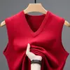 Chaleco de Invierno Nuevo con Cuello en V Cálido Cómodo Chal Casual Versátil Camisa Base de Punto de Color Sólido para Hombre