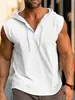 Nuevo Producto 2023 Aliexpress Amazon Ebay Chaleco Deportivo de Fitness para Hombre Sin Mangas con Cordón Color Sólido con Capucha
