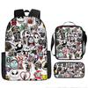 Mochila Transfronteriza Nueva Llorido Nocturno de Navidad Halloween Mochila de Poliéster Mochila de Estudiante Bolso Bandolera Set de Tres Piezas