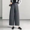 Pantalones anchos de pierna curva, sencillos y elegantes para mujer, nuevo modelo otoño 2026, de cintura alta, adelgazantes, tobilleros, holgados y versátiles, pantalones casuales