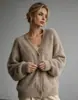 Amazon Comercio Exterior Cardigan de Punto Europeo y Americano para Mujer Otoño e Invierno Estilo Nuevo Casual Estilo Perezoso Color Sólido Abrigo Suéter Holgado