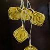 Pantalla de lámpara de origami de 5 cm con borde dorado y base negra, cadena de luces LED navideñas, decoración navideña transfronteriza FSC