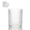 Copo de Vela com Padrão 200ml Copo de Vidro Transparente Copo de Vidro para Vela Perfumada Copo Decorativo de Vidro Casual Exquisito