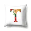 Funda de almohada de poliéster estampado de flor acuarela decoración de coche 26 letras inglesas funda de cojín para el hogar QTB14