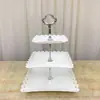 Plato de Frutas de Tres Niveles Plástico Estilo Europeo Pequeño Sala de Estar Hogareño Plato de Exhibición de Dulces y Bocadillos Bandeja para Pasteles Estante para Bocadillos Otros