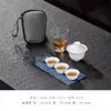 Conjunto de Chá de Viagem Portátil Estilo Camping ao Ar Livre Equipamento para Preparar Chá de Viagem Acompanha Copo Rápido Um Bule Três Xícaras