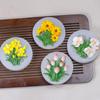 Meimuer 2D estéreo ramo de tulipanes flor de narciso diy aromaterapia yeso mesa de mesa molde de silicona