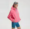 260831001Chaqueta Exterior con Cremallera de Contraste de Color para Pareja con Capucha para Senderismo, Ciclismo y Acampada
